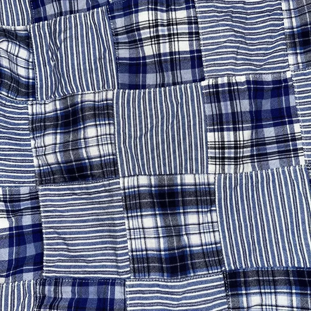 AMERICAN LIVING Madras Blue Plaid Real Sewn Patchwork Shorts - Preppy - Men's 38